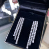 Diamond 18 Carat White Gold Three-Row Fringe Drop Earrings