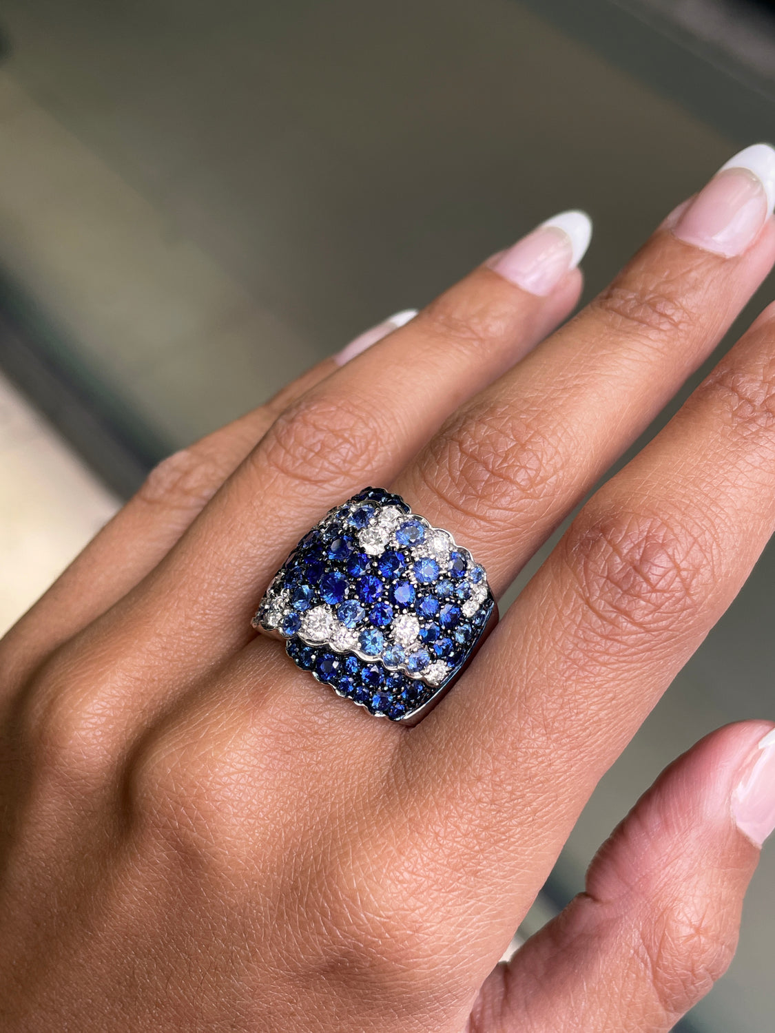 Wempe Sapphire and Diamond Cocktail Ring