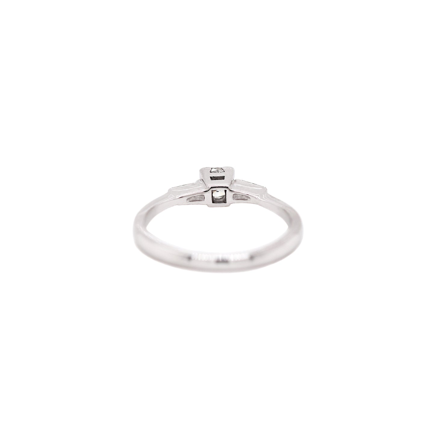 Art Deco Style 0.30 Carat Diamond 18 Carat White Gold Ring, Circa 1970s