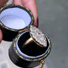 Old Cut Diamond Marquise 18 Carat Gold Cluster Ring