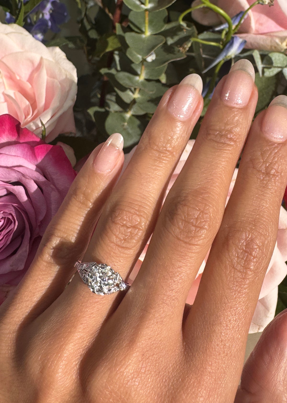Antique 1.05 Carat Old European Cut Diamond & Platinum Art Deco Engagement Ring