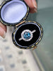 1.10ct Aquamarine and Diamond Halo 18 Carat Gold Engagement Ring
