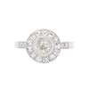 Vintage Inspired Round Old Cut Diamond 18 Carat White Gold Cluster Ring