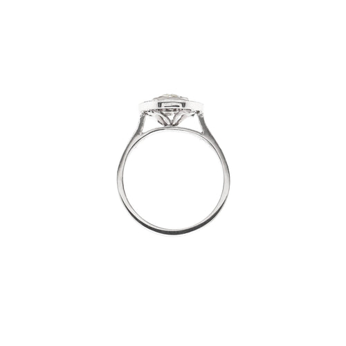 Vintage Inspired Round Old Cut Diamond 18 Carat White Gold Cluster Ring