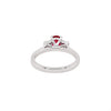 Natural Unheated Oval Ruby and Diamond 18 Carat Gold Three Stone Engagement Ring