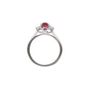 Natural Unheated Oval Ruby and Diamond 18 Carat Gold Three Stone Engagement Ring