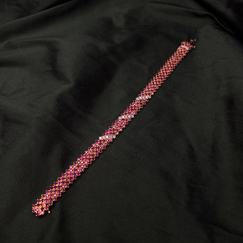 Ruby and Diamond 18 Carat Yellow Gold Bracelet