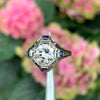 1.14 Carat Diamond 18 Carat White Gold Deco Target Engagement Ring, Circa 1930's