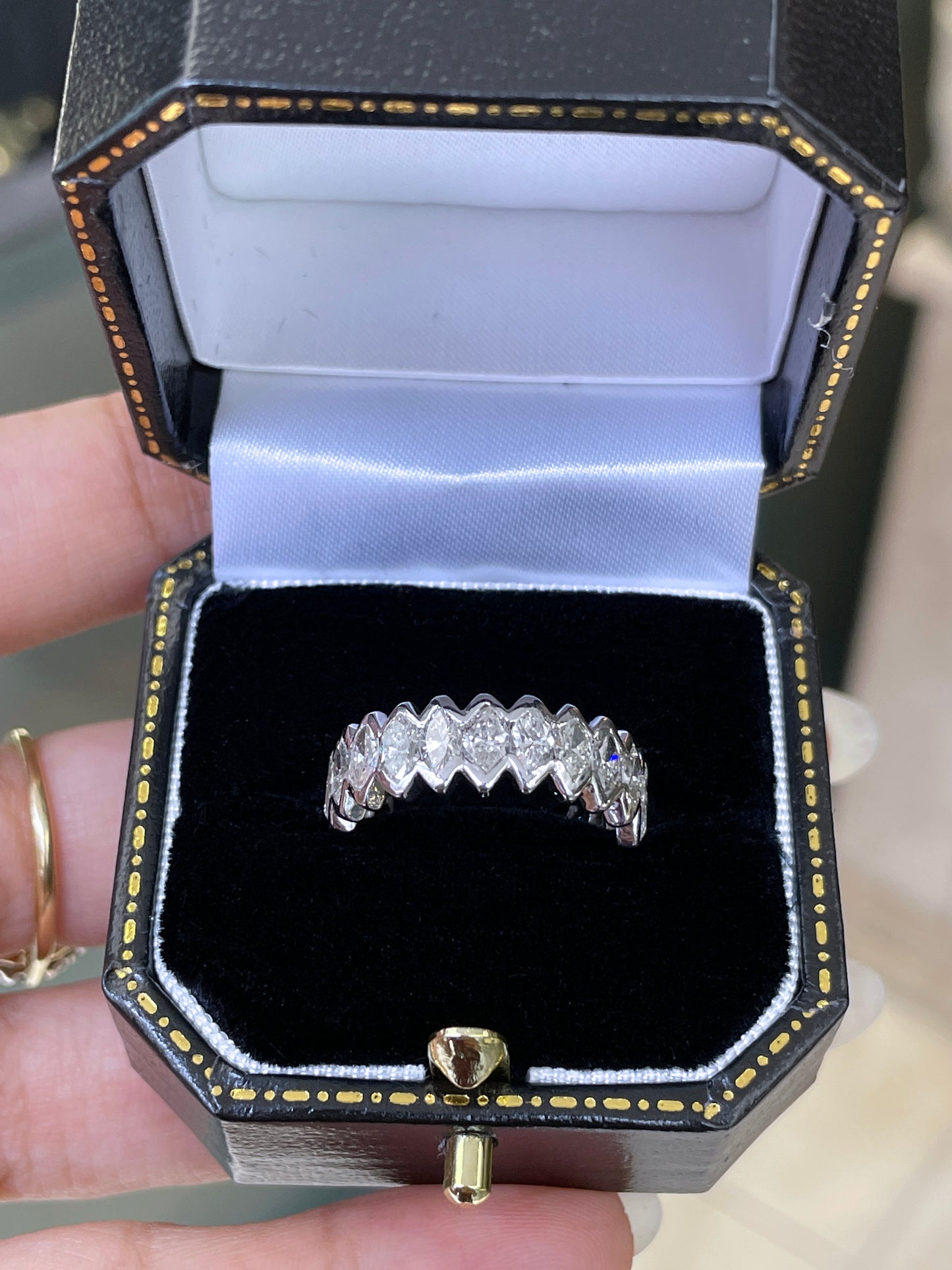 Marquise Diamond 18 Carat White Gold Full Eternity Band Ring