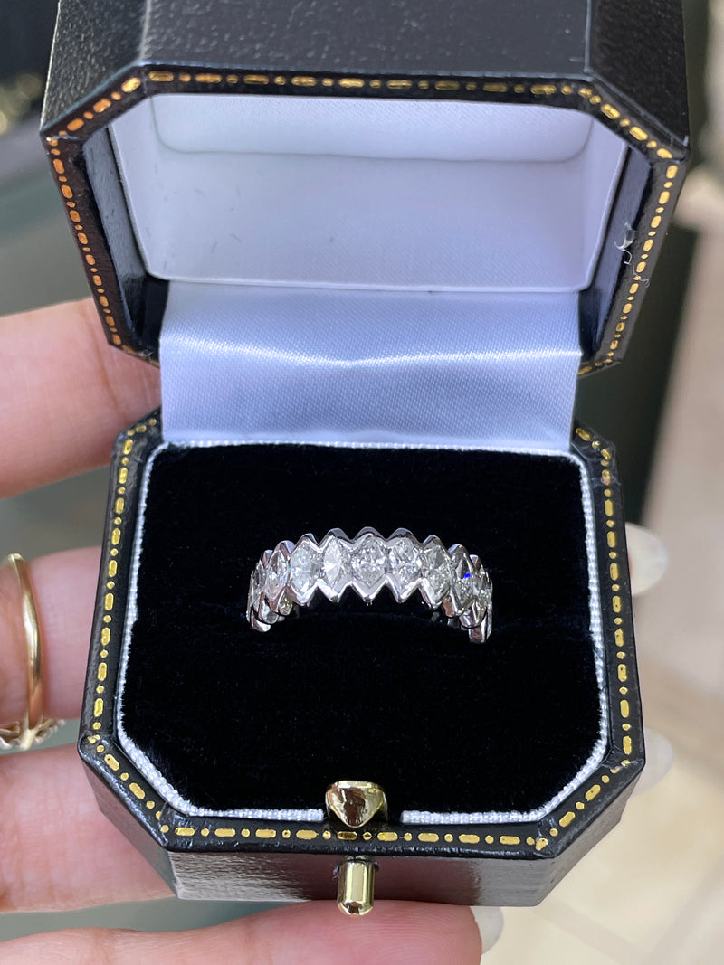 Marquise Diamond 18 Carat White Gold Full Eternity Band Ring