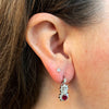 Ruby and Diamond 18 Carat White Gold Cluster Earrings