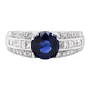 1.81 Carat Sapphire and Diamond 18 Carat White Gold Engagement Ring