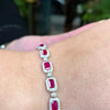 Ruby and Diamond 18 Carat White Gold Bracelet
