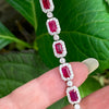 Ruby and Diamond 18 Carat White Gold Bracelet