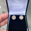 Diamond 18 Carat Yellow Gold Round Cluster Stud Earrings
