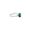 1.77 Carat Oval Emerald and Diamond platinum and 18 Carat Gold Engagement Ring