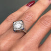 1.14 Carat Diamond 18 Carat White Gold Deco Target Engagement Ring, Circa 1930's