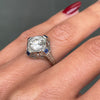 1.14 Carat Diamond 18 Carat White Gold Deco Target Engagement Ring, Circa 1930's