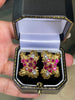 Vintage Ben Rosenfeld Ruby and Diamond 18 Carat Gold Foliate Clip-on Earrings
