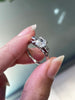 Art Deco 1.17ct Old Mine Cut Diamond Three-Stone Platinum Engagement Ring