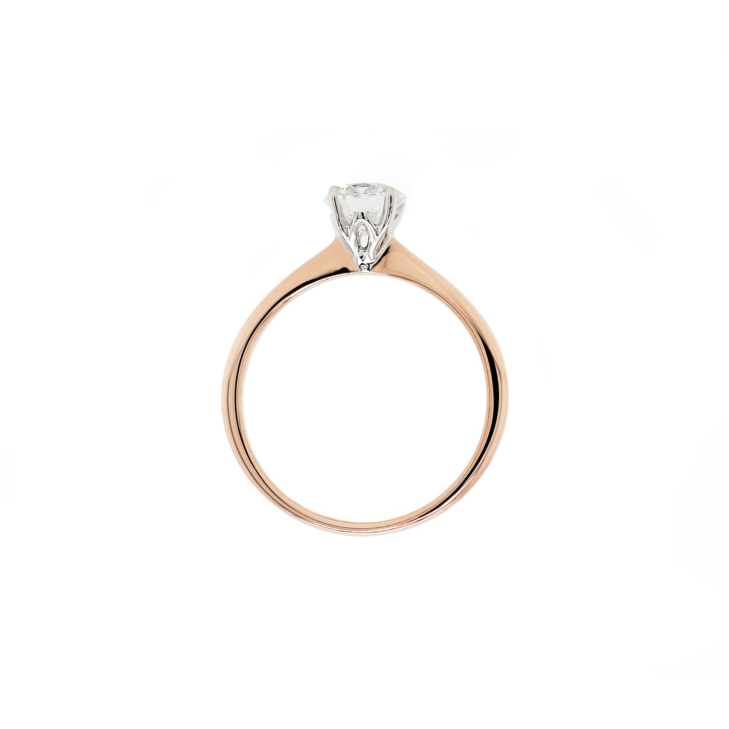 0.71ct D VS2 Round Brilliant Cut Diamond 18ct Rose Gold Engagement Ring