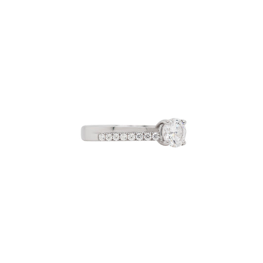 0.70ct D SI1 Round Brilliant Cut Diamond 18 Carat White Gold Engagement Ring