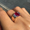 2.60 Carat Ruby and Diamond 14 Carat Rose Gold Ring, Circa 1960s