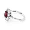 1.44 Carat Natural Ruby and Diamond Coronet Cluster Platinum Engagement Ring