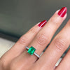 1.36 Carat Emerald Cut Emerald and Diamond Platinum Engagement Ring