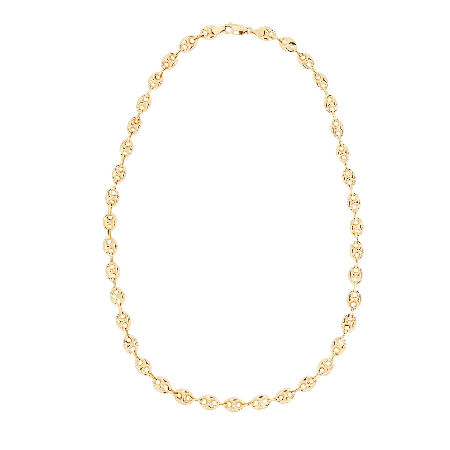 18 Carat Yellow Gold Anchor Mariner Link Chain Necklace