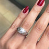 Fabergé 'Treillage' Brushed 18K White Gold and Diamond Quilted Dome Ring