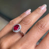 1.99 Carat Ruby and Diamond Platinum Cluster Engagement Ring
