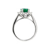 1.83 Carat Emerald and Diamond Platinum Cluster Engagement Ring