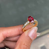 2.15 Carat Ruby and Diamond 18 Carat Yellow Gold Engagement Ring