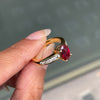 2.15 Carat Ruby and Diamond 18 Carat Yellow Gold Engagement Ring