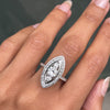 Old Cut Diamond Marquise Shaped Platinum Dress Ring