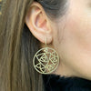 Diamond 18 Carat Yellow Gold Geometric Dress Earrings
