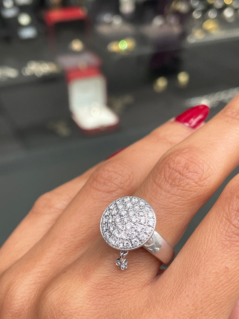 Montblanc 'La Dame Blanche' Diamond 18 Carat White Gold Cluster Dress Ring