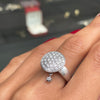 Montblanc 'La Dame Blanche' Diamond 18 Carat White Gold Cluster Dress Ring