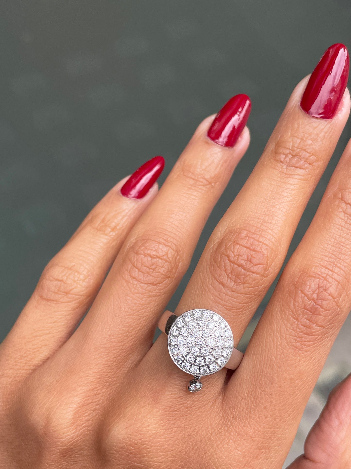 Montblanc 'La Dame Blanche' Diamond 18 Carat White Gold Cluster Dress Ring