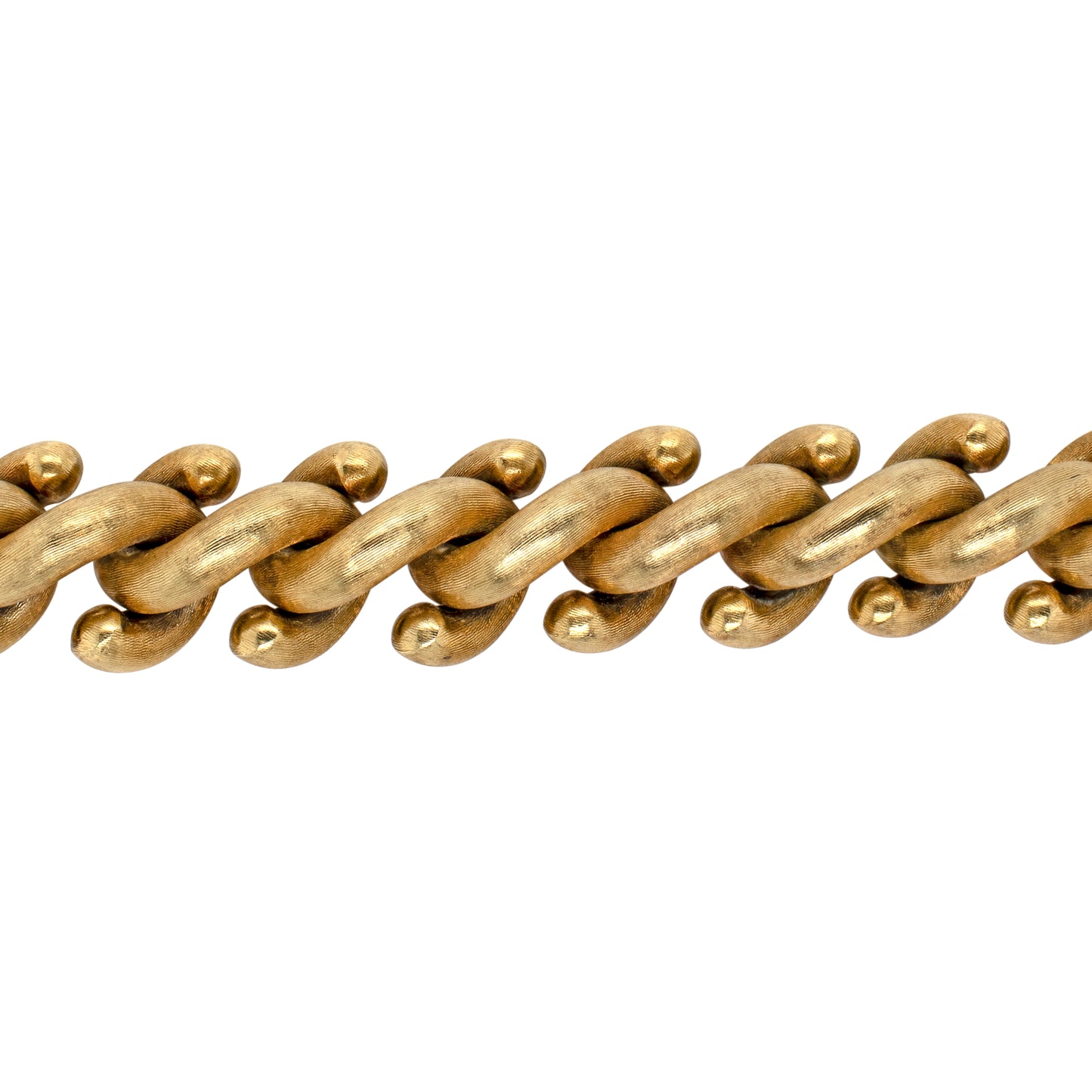 Vintage Chunky Hook Link 14 Carat Yellow Gold Bracelet, Circa 1960's