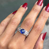 1.81 Carat Sapphire and Diamond 18 Carat White Gold Engagement Ring