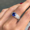 1.81 Carat Sapphire and Diamond 18 Carat White Gold Engagement Ring