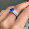1.81 Carat Sapphire and Diamond 18 Carat White Gold Engagement Ring