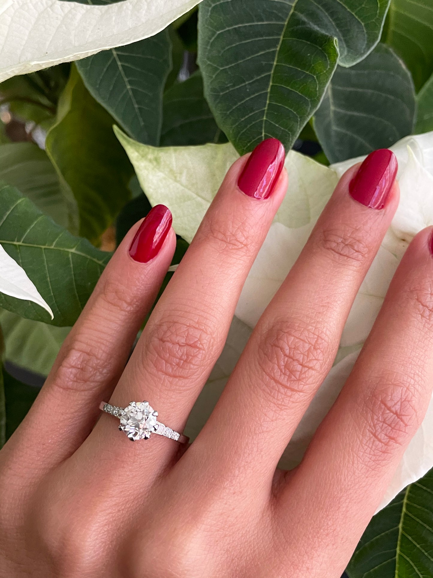 Antique 1.15 Carat Old Cut Diamond Platinum Engagement Ring, Circa 1920s