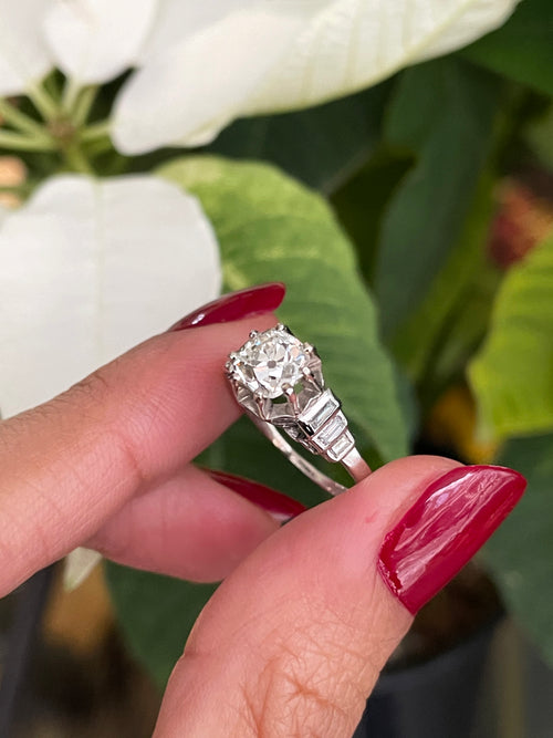 Antique Edwardian 1.15 Carat Old Cut Diamond Engagement Ring, Circa 1910