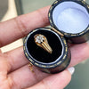 0.57 Carat Old Mine Cut Diamond 18 Carat Yellow Gold Gents Gypsy Ring