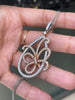 18 Carat White and Rose Gold Diamond Butterfly Pendant and Chain