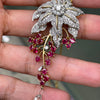 3.43ct Diamond and Ruby 18 Carat White & Yellow Gold Cascade Floral Pendant