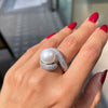 South Sea Pearl and Diamond 18 Carat White Gold Cocktail Ring